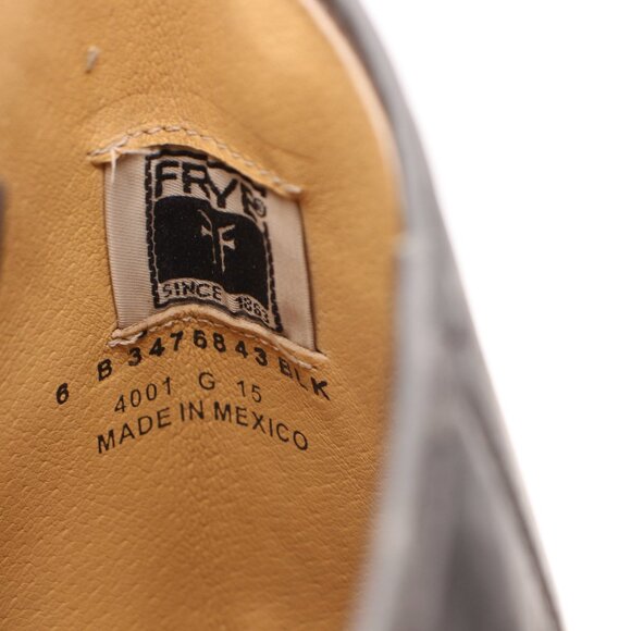 Frye Tall Harness Black Distressed Leather Women's Size 6 B Riding Boots - Picture 3 of 9